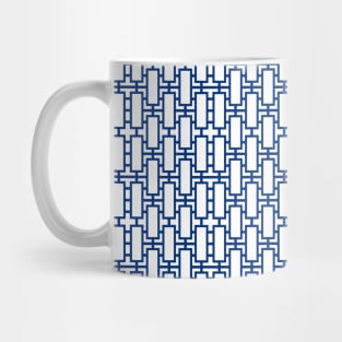 Blue color rectangle geometrical design Mug